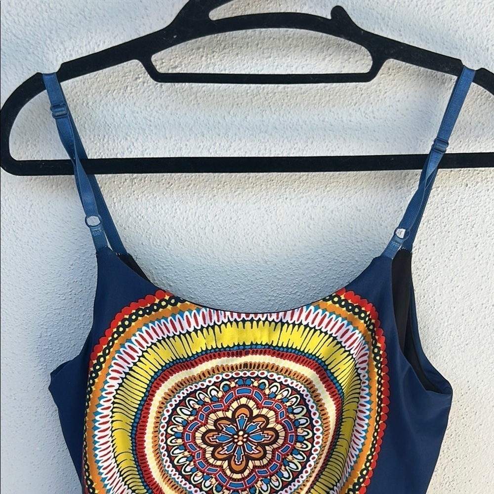 Bailey Blue Navy, Orange, and Yellow Maxi Sundress Size M - Picture 6 of 7